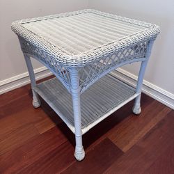Vinyl wicker side table