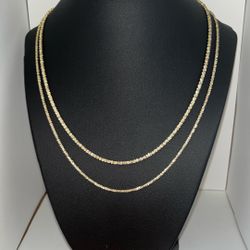 18 & 20 INCH ITALIAN TWISTED TWO TONE ROPE NECKLACE