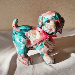 Vintage Porcelain Patchworks Puppy 
