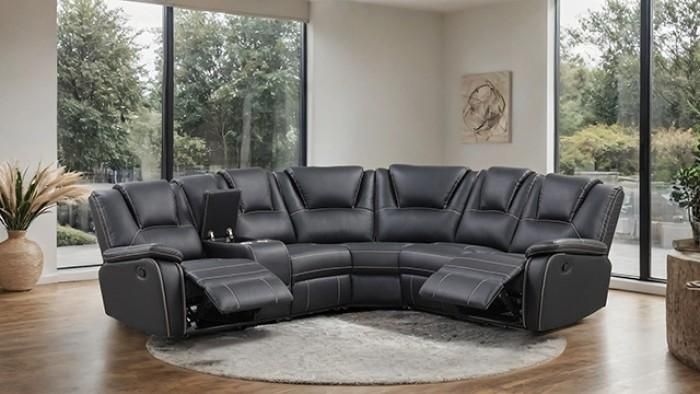 Black Leather Sofa Sectional With Reclining Seats