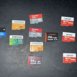 Assorted Sized Micro SD Cards