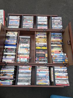 DVD, VHS CDs & cabinet