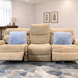 Very Comfy Beige Reclining Sofa (delivery available, see details) 