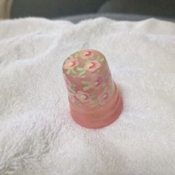 Vintage Rose Quarts Thimble