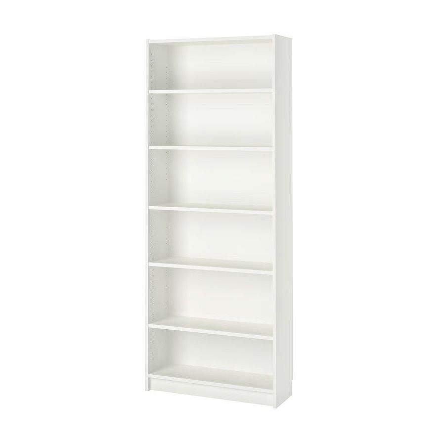 Tall White IKEA Bookshelf With Adjustable Shelves