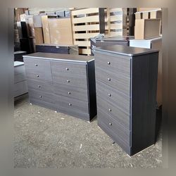 Five and Eight drawers dresser with rails