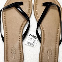 Charlotte Russe Patent Leather Thong Summer Sandals Size 7 NEW