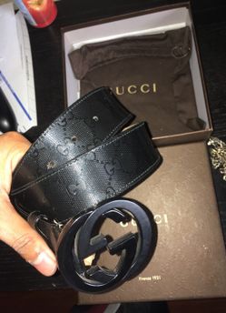 Brand new black leather Gucci belt for men