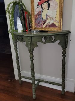 Antique half moon table