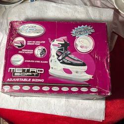 Girls Ice Skates Sz 12-2 NEW Lake Placid White & Pink