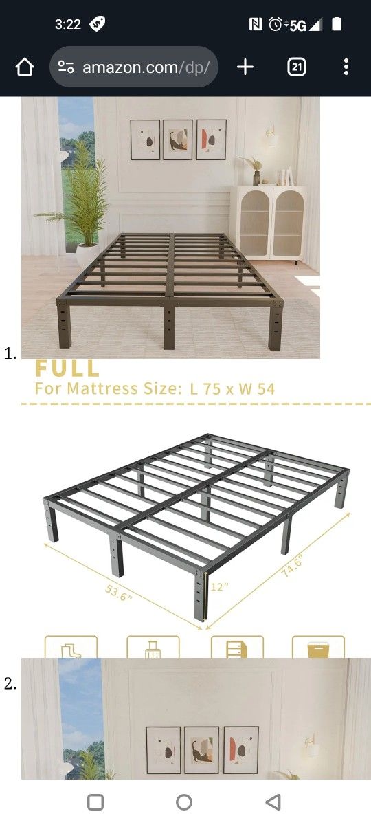 Brand NEW! Full Sized Heavy Duty Bedframe. No Box spring Needed. Provides Extra Storage.
