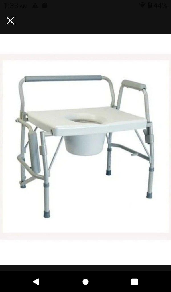 HEAVY DUTY TOILET COMMODE 22" WIDTH CAPACITY 400 LBS