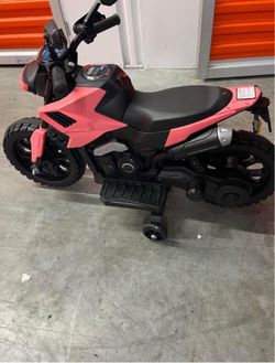 6v Electric Motorbike For Kids With Training Wheels