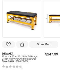 DEWALT 20 in. H × 50 in. W x 18 in. D Garage Bench with Wire Grid Storage Shelf