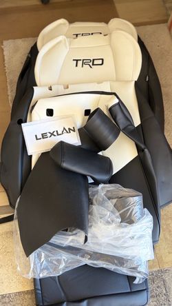 Tacoma /4Runner Seat Covers Black & White Two-tone Seat Protector with TRD Style for Toyota