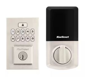 Kwikset SmartCode 260 Contemporary Satin Nickel Keypad Single Cylinder Electronic Deadbolt Featuring SmartKey Security @SMC-004
