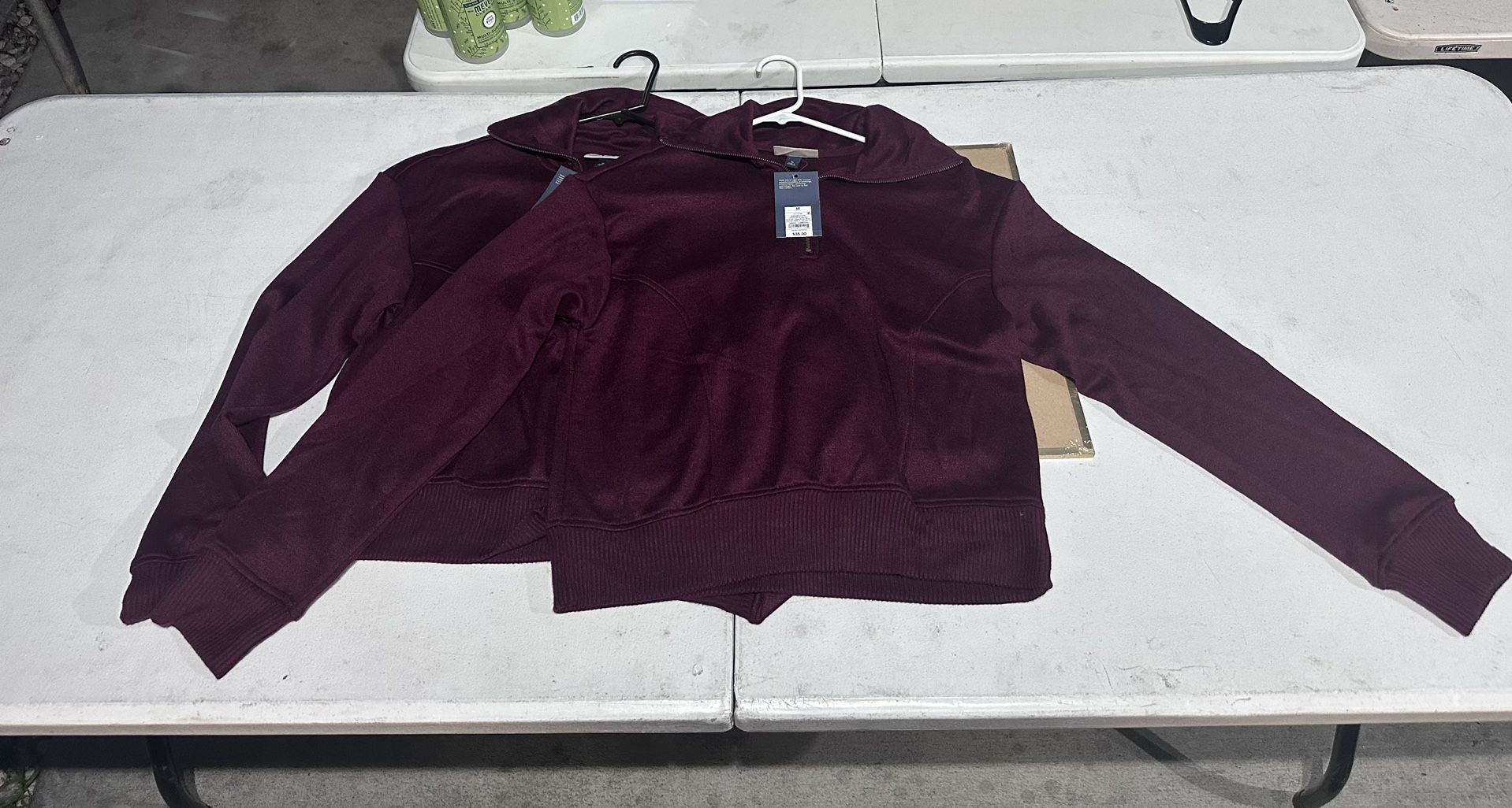 Women's Quarter Zip Pullover Sweatshirt - Universal Thread™ Burgundy M