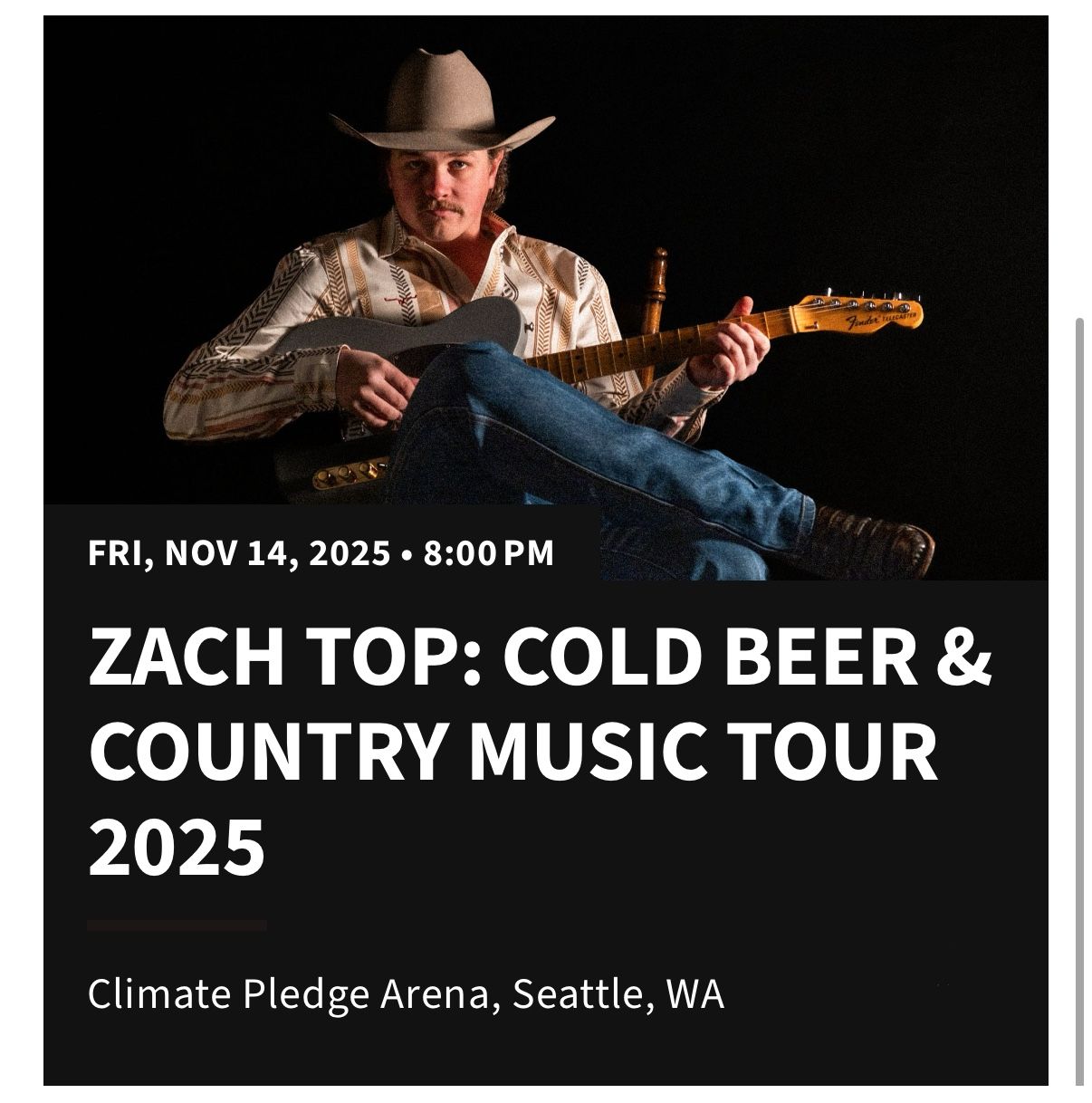 Zach Top Tickets @ Climate Pledge Nov 14