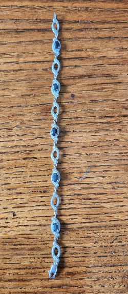 925 Sterling  Bracelet With Sapphires 