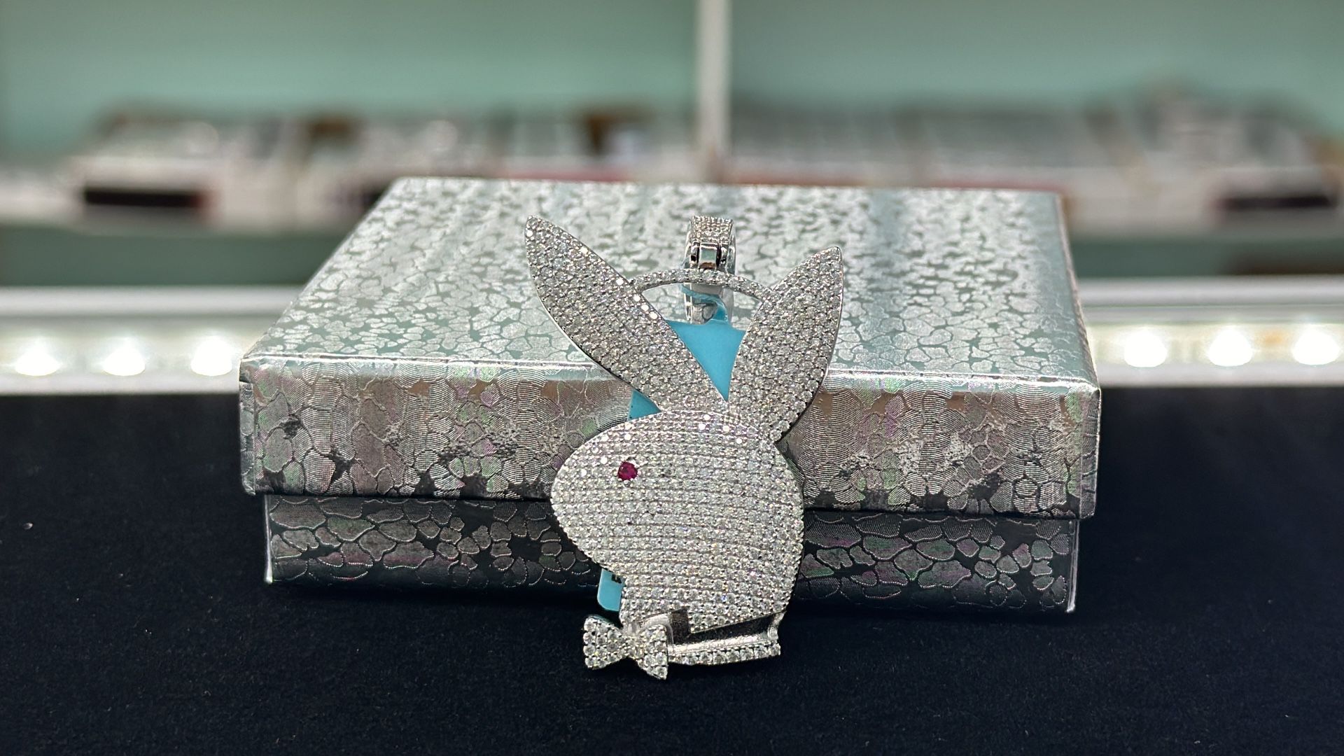 Sterling Silver Moissanite Bunny Pendant