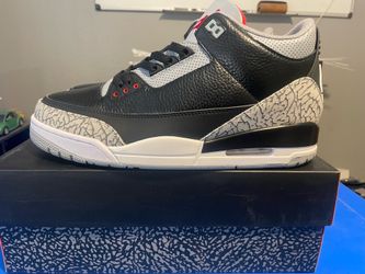 Brand New Air Jordan 3 Retro In Size 12 (black/fire red-cement grey)