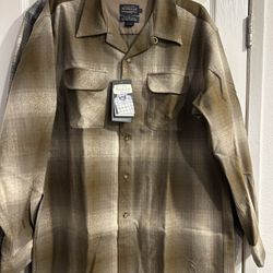 Pendleton Board Shirt Tan Mix Ombre XL Reg