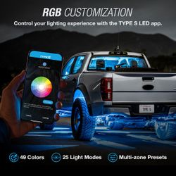TYPE S Smart Wheel Well Rock Lights will make your ride standout whether your on asphalt, or kickin' up the dirt. Constructed from waterproof (IP68), 