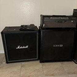 Marshall cab and Line 6 half stack (DESCRIPTION)
