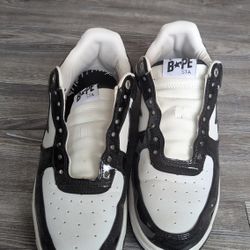 Used Bape A bathing Ape Bapesta Black And White