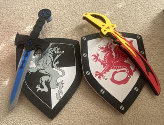 4 Piece Foam Sword And Shield Combo