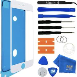  Front Glass Repair Kit Compatible with iPhone 7-4.7 inch 2016 - Lens Screen Replacement Repair Kit - Incl. Toolkit - White