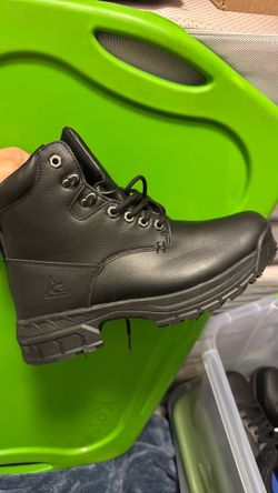 ACE Black Leather Work Boots (9 Women)