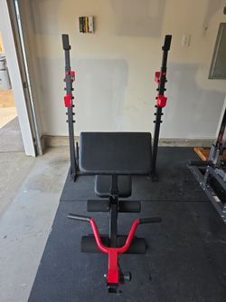 Bench Press, Preacher Curl, Leg Extension Machine