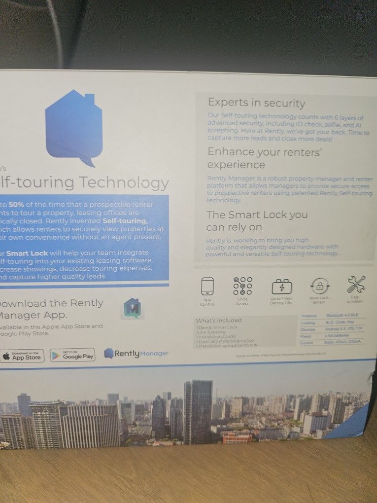 Rently Manager / Smart Lock / Black