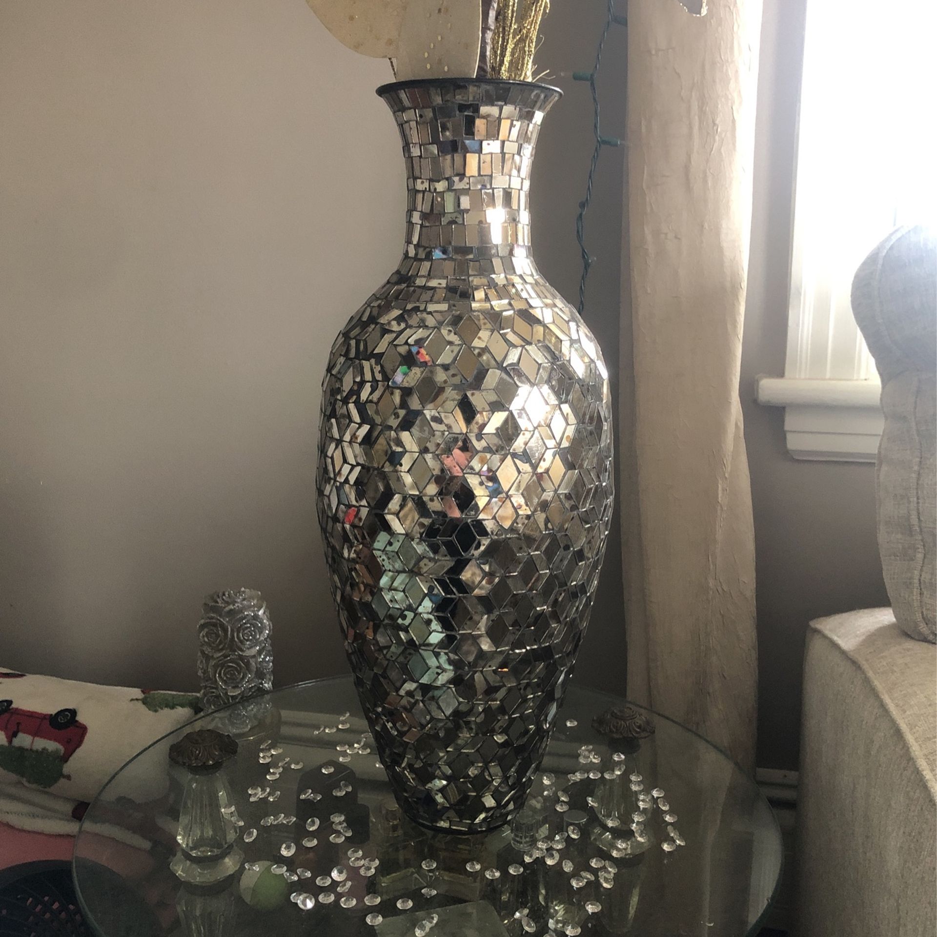 Gorgeous Mirrored Glass Vase 