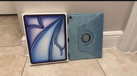 Apple iPad Air 13inch M4 in Box with Case BLUE WIFI + Cellular Model # MH9E4LL/A