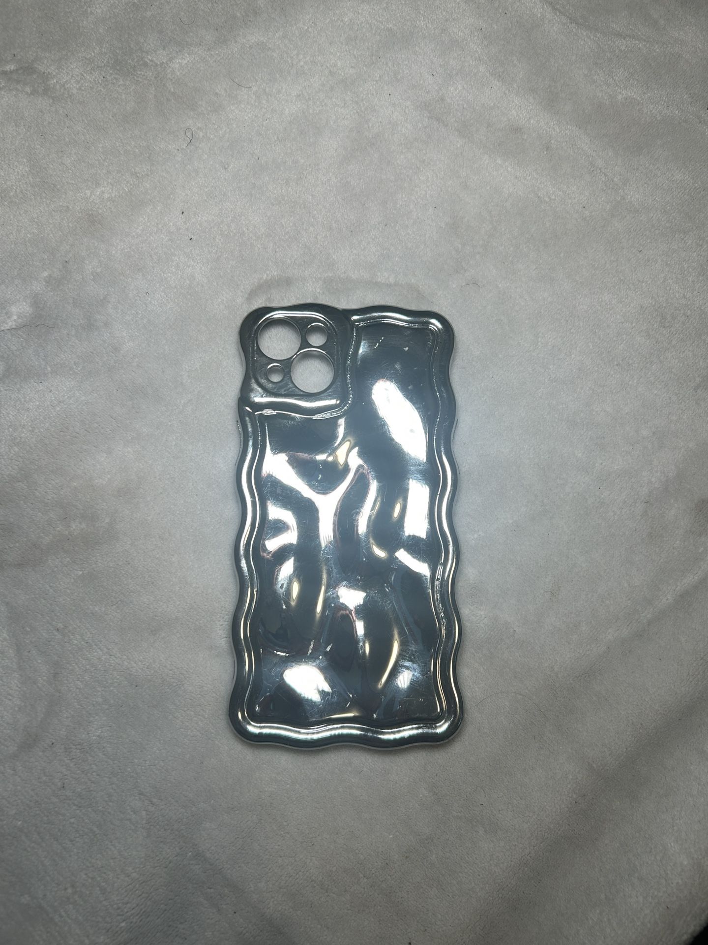 Patterned Electroplated Meteorite Silver Phone Case