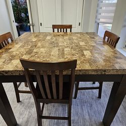 Marble Top Dining Table with Chairs