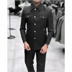 Men's Suits with Stand Collar Chinese Style Elegant Suits for Men Slim Fit Formal Groom Tuxedos Prom Classic Male Blazer Costume Homme