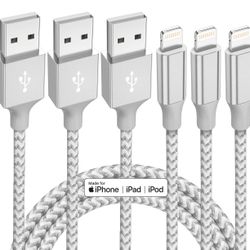 iPhone Charger 3 Pack 10 ft Apple MFi Certified Lightning Nylon Braided Cable Fast Charging Cord Compatible with iPhone 13 12 11 Pro Max XR XS X 8 7 6