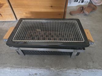 Charcoal BBQ Hibachi Grill with Grid Lifter, portable yakitori grill