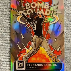 Fernando Tatis Jr. San Diego Padres 2022 Panini Donruss Optic Bomb Squad! Holo Silver Prizm!