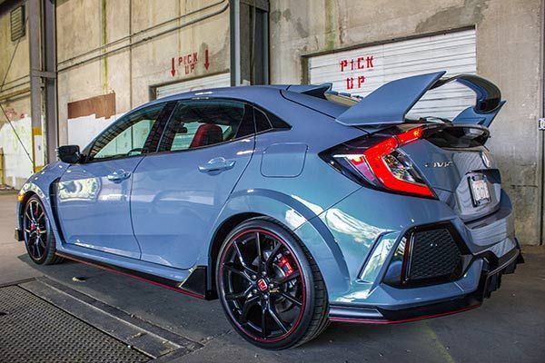 Type-R Wing Spoiler For 2016+ Honda Civic Hatchback & Sedan Painted In Sonic Grey Pearl