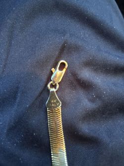14K Italy Gold Herringbone Chain Necklace