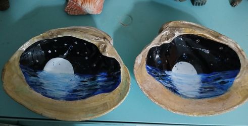 *REAL" Decorative Sea Shells- HAND PAINTED EPOXY GLAZED
