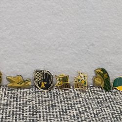 Oakland Athletics Vintage Lapel Pins 90's Lot MLB A's Van Poppel Karsay Stomper
