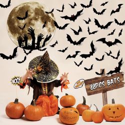 Halloween Decorations 88 PCS 3D Bats Sticker (Ghost Hand)