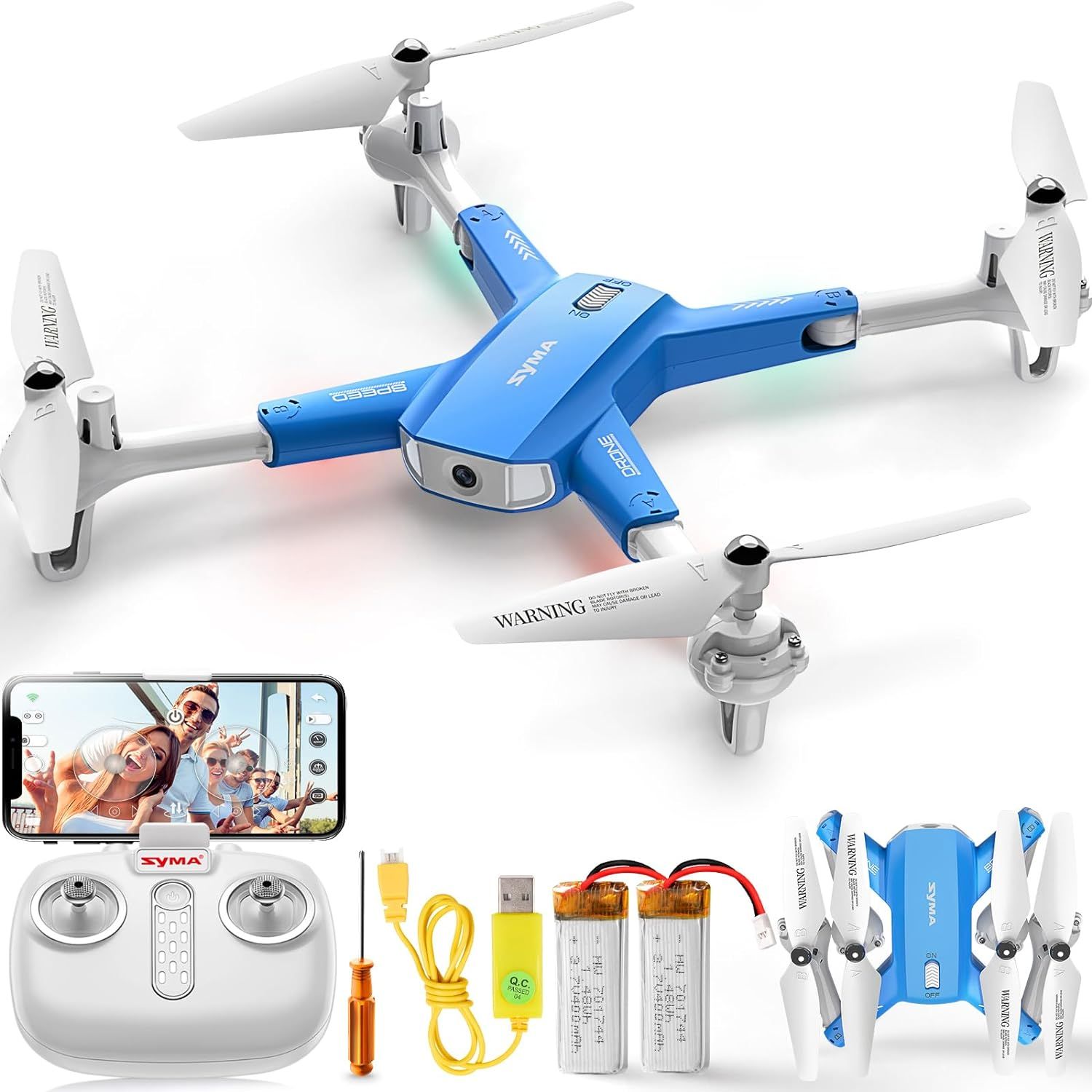 Drone with Camera for Adults Kids,1080P FPV Camera RC Quadcopter with Altitude Hold, One Key Start, 3D Flips, 2 Batteries Remote Control Helicopter Fl
