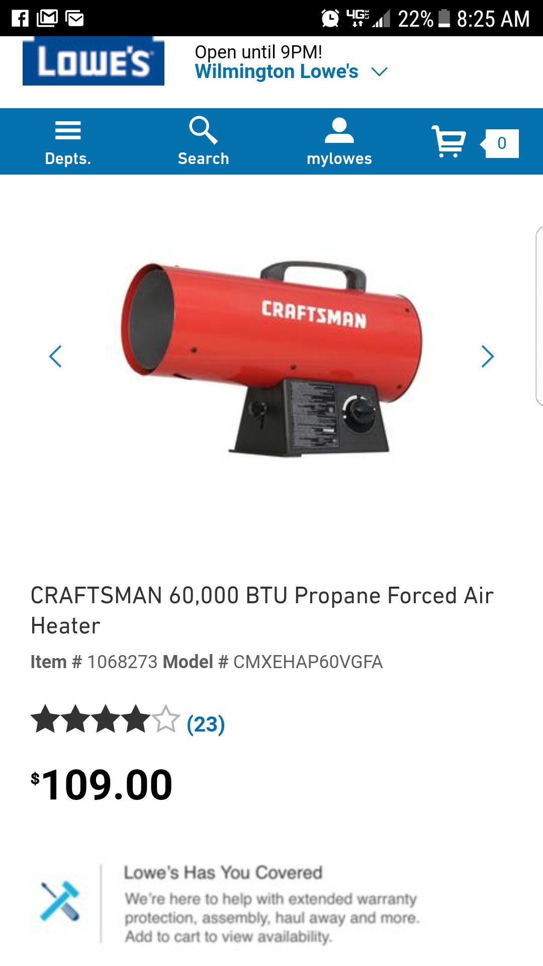 Craftsman propane heater