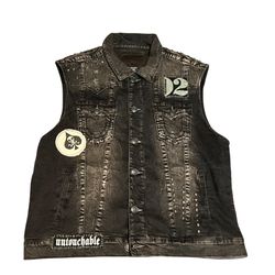 TRUE RELIGION Jimmy Vest World Tour Biker Vest